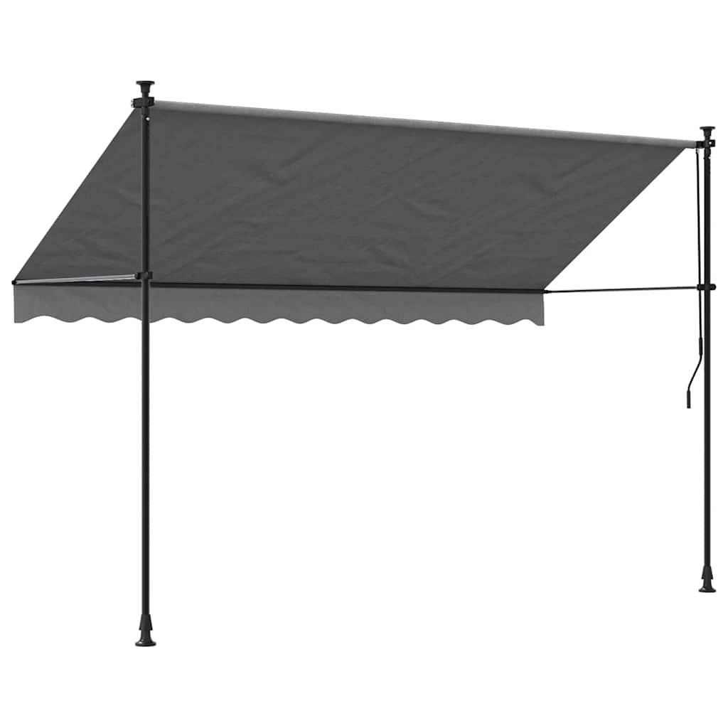 Toldo retráctil de tela y acero gris antracita 400x150 cm