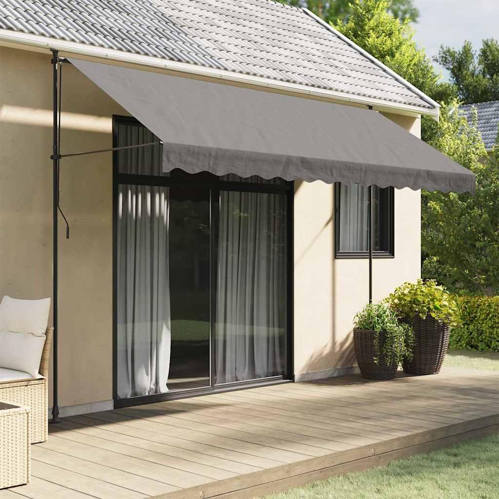 Toldo retráctil de tela y acero gris antracita 100x150 cm
