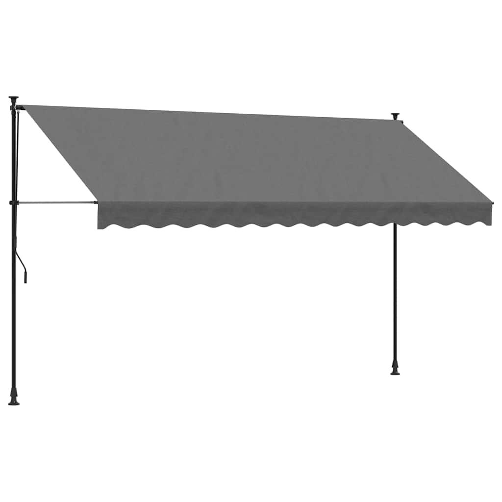 Toldo retráctil de tela y acero gris antracita 100x150 cm