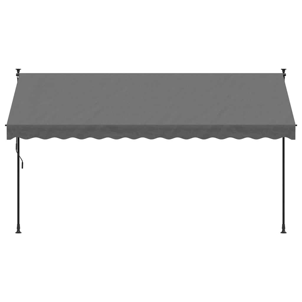 Toldo retráctil de tela y acero gris antracita 100x150 cm