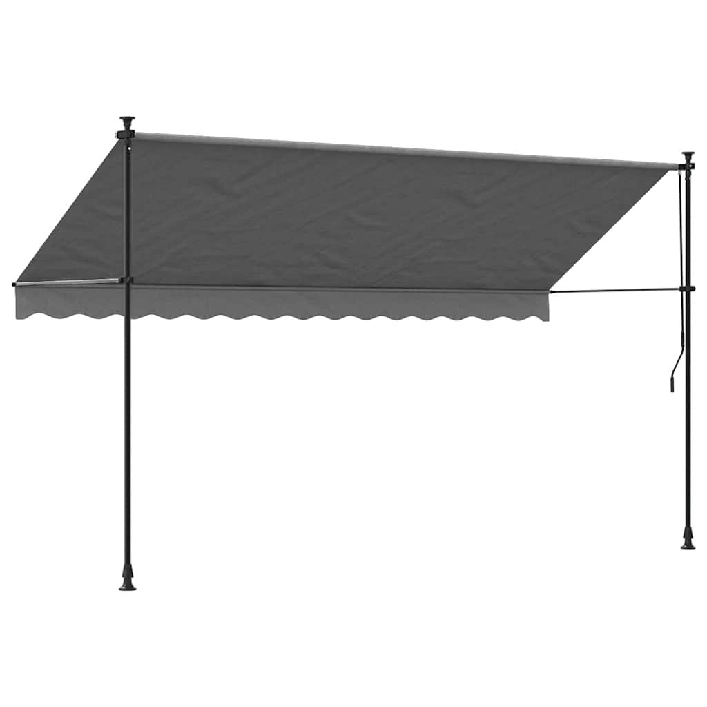Toldo retráctil de tela y acero gris antracita 100x150 cm