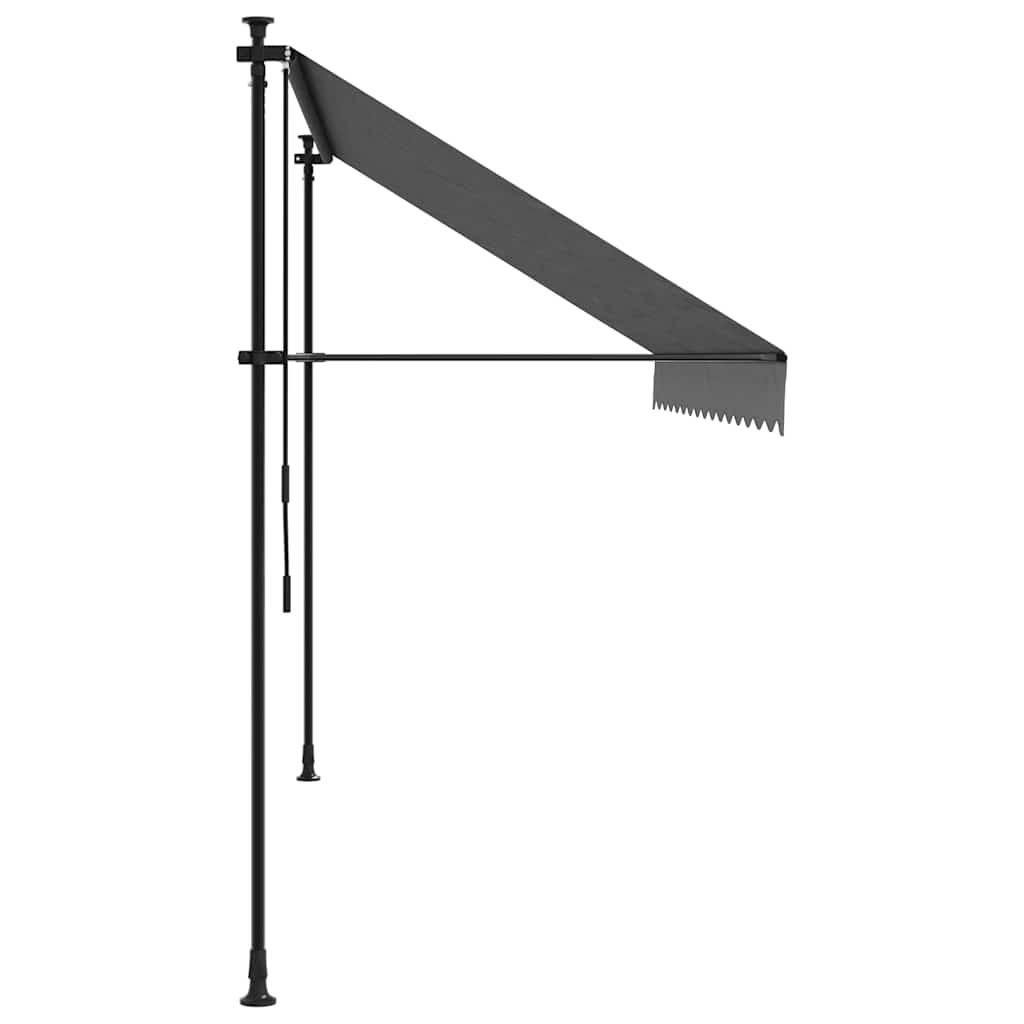 Toldo retráctil de tela y acero gris antracita 100x150 cm