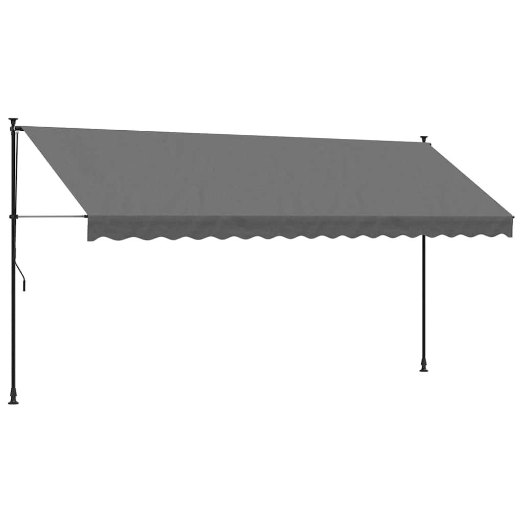Toldo retráctil de tela y acero gris antracita 400x150 cm