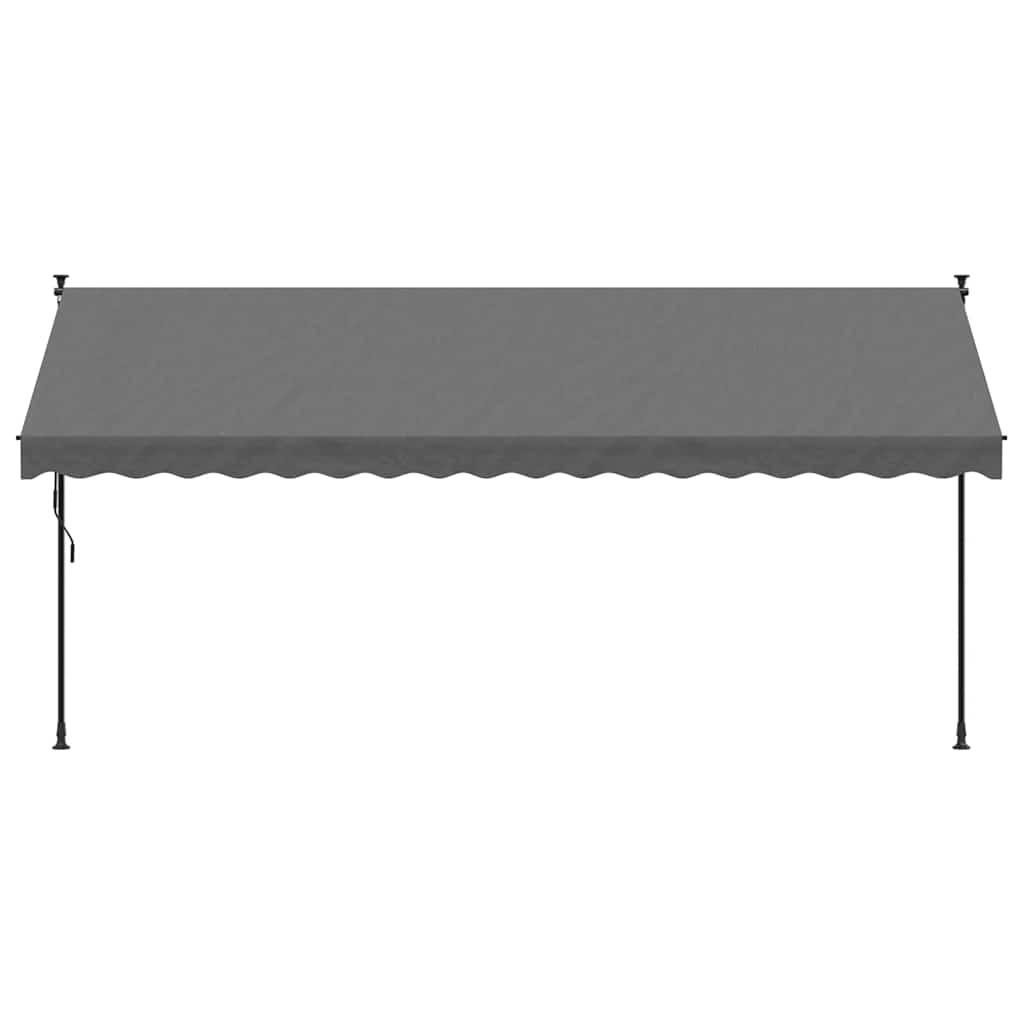 Toldo retráctil de tela y acero gris antracita 400x150 cm