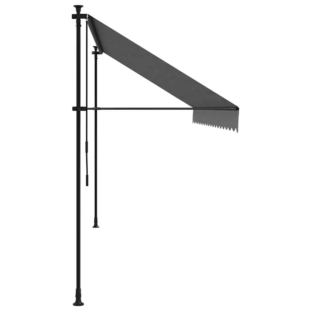 Toldo retráctil de tela y acero gris antracita 400x150 cm