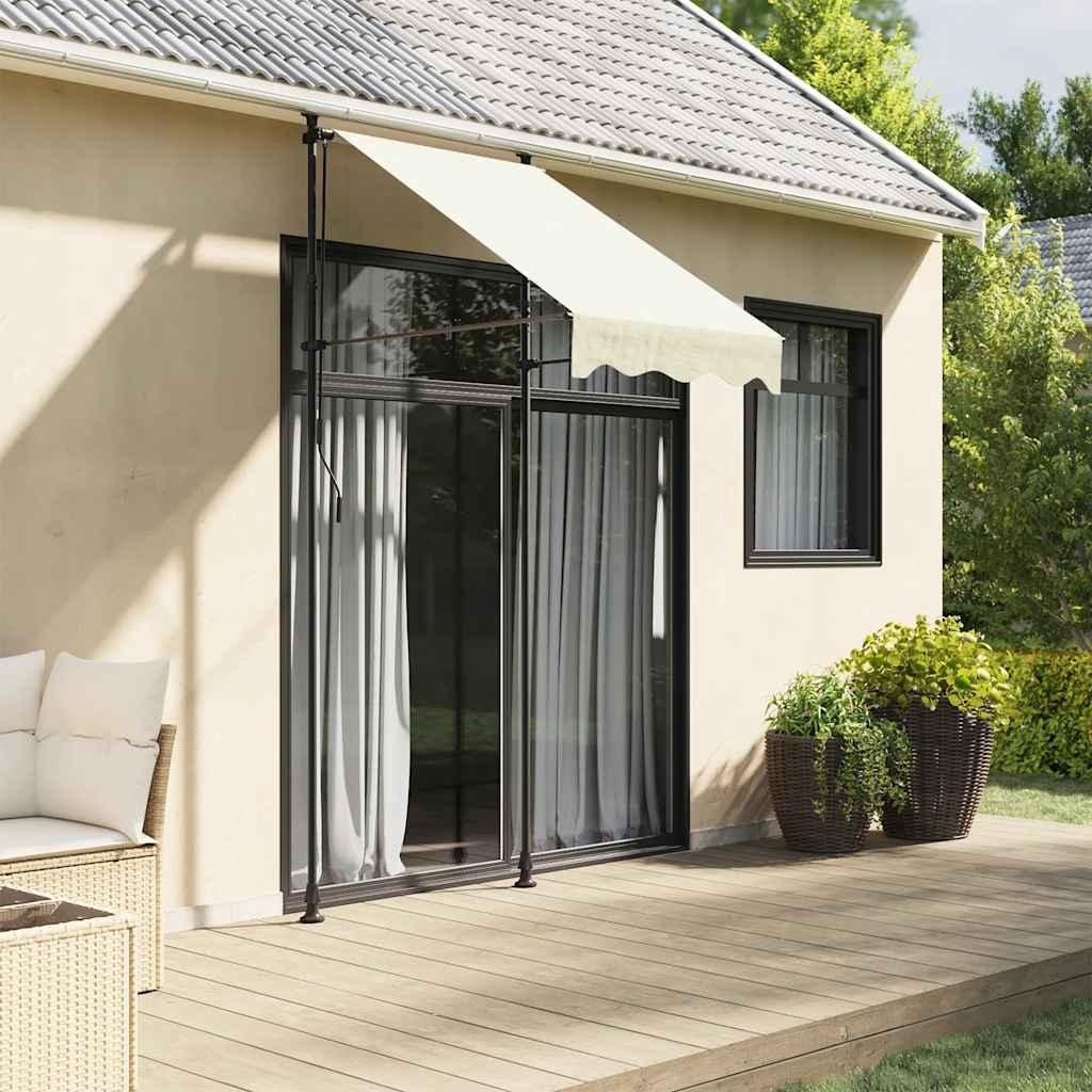 Toldo retráctil de tela y acero gris antracita 200x150 cm