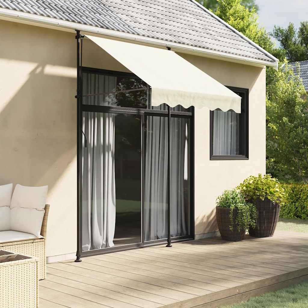 Toldo retráctil de tela y acero gris antracita 150x150 cm