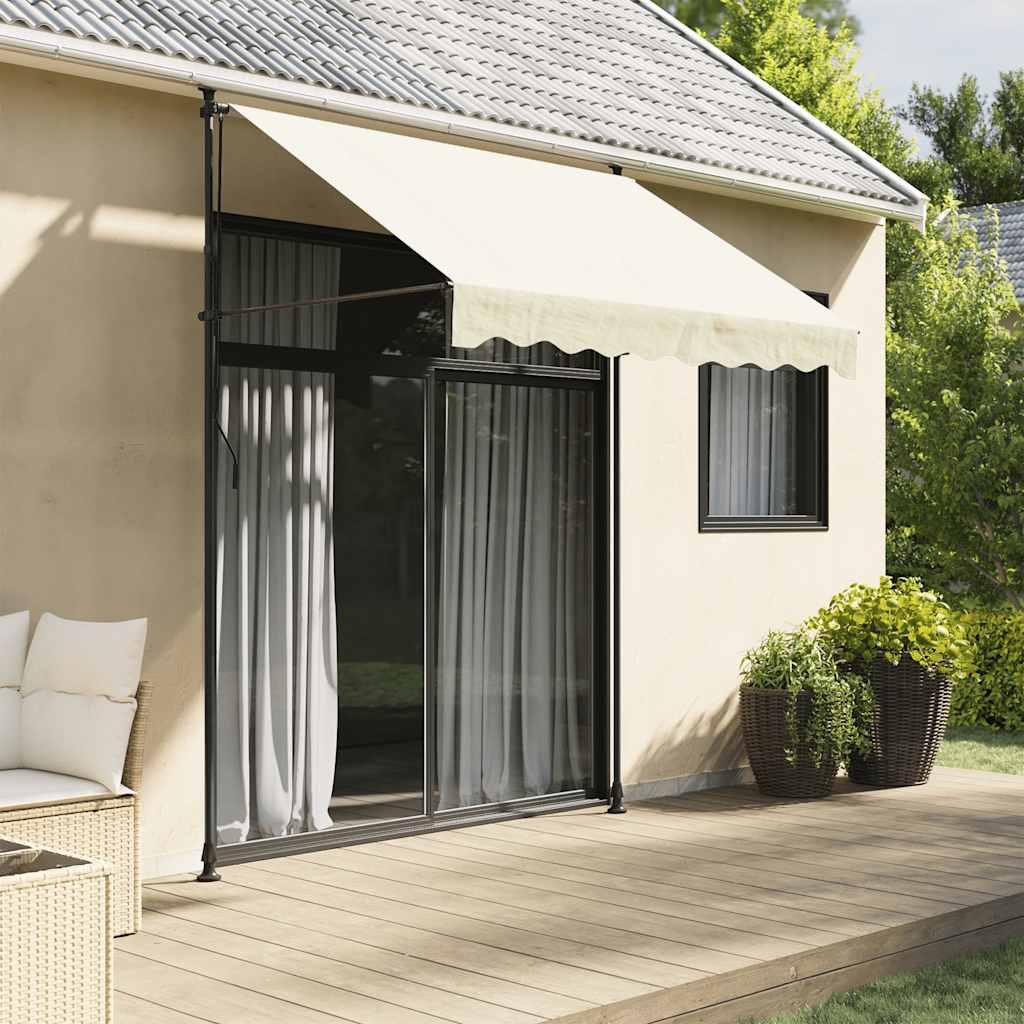 Toldo retráctil de tela y acero gris antracita 100x150 cm