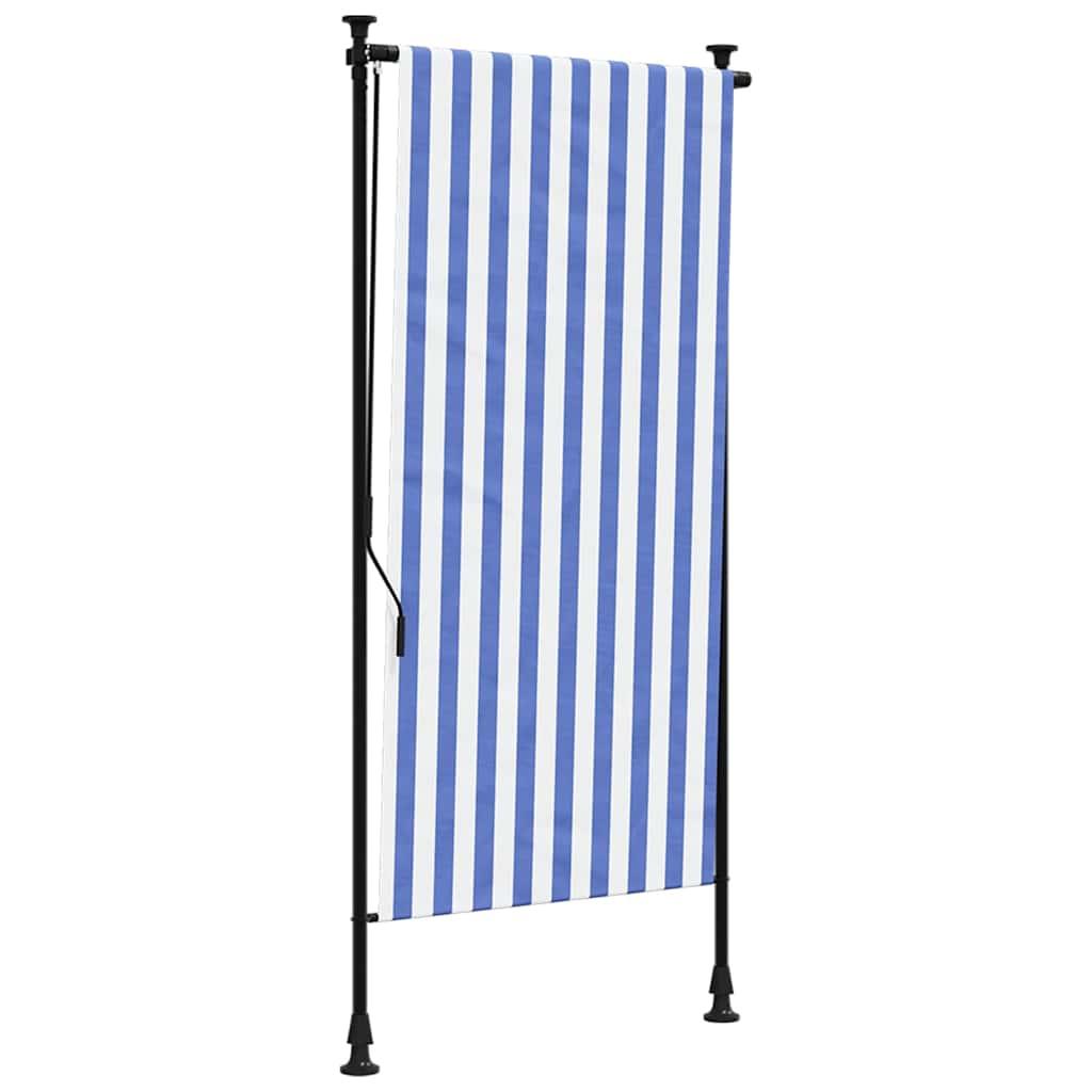 Persiana enrollable exterior tela acero azul blanco 200x270 cm