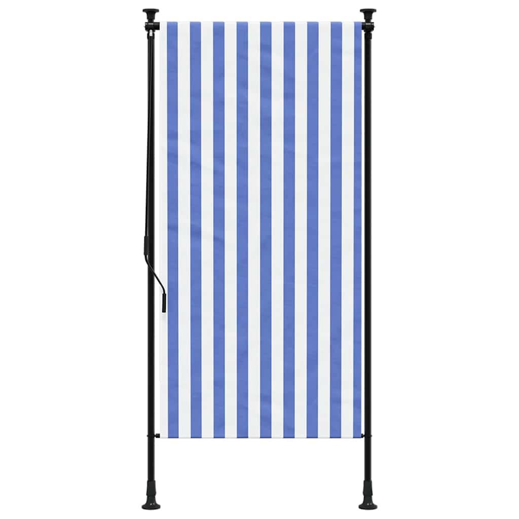 Persiana enrollable exterior tela acero azul blanco 200x270 cm