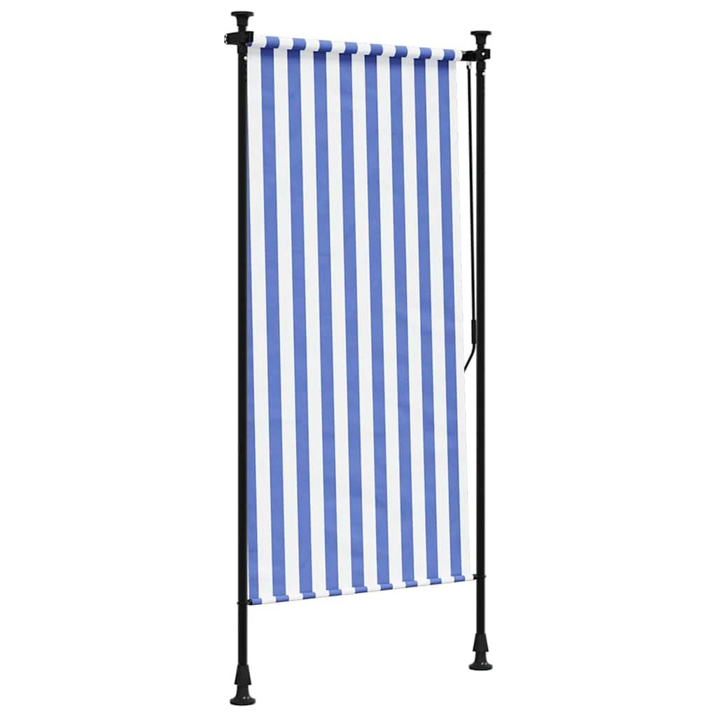 Persiana enrollable exterior tela acero azul blanco 200x270 cm