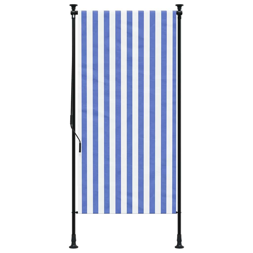 Persiana enrollable exterior tela acero azul blanco 200x270 cm