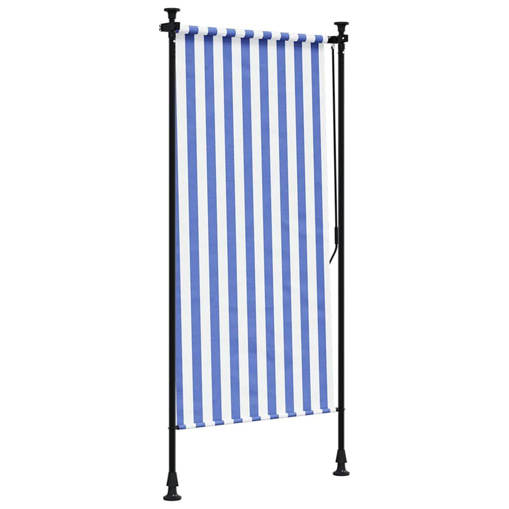 Persiana enrollable exterior tela acero azul blanco 200x270 cm