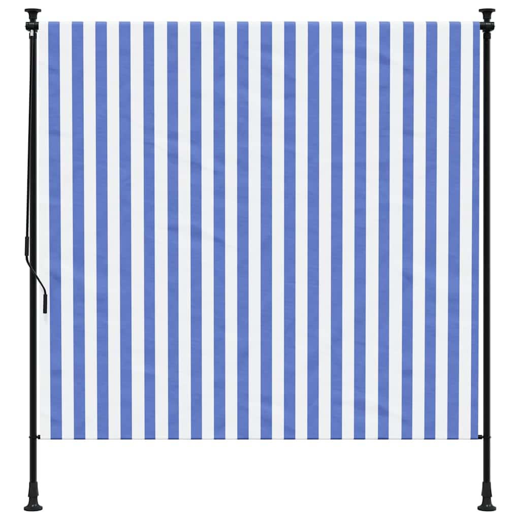 Persiana enrollable exterior tela acero azul blanco 200x270 cm