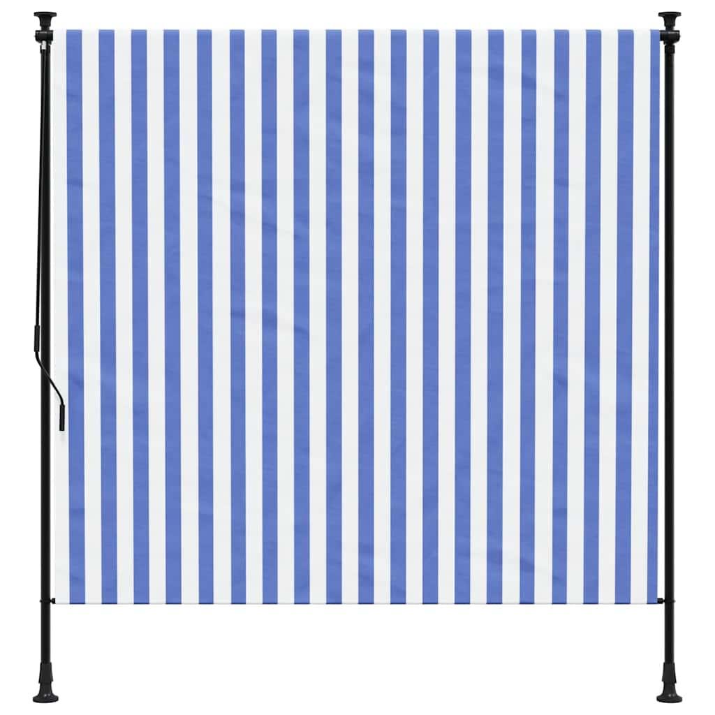 Persiana enrollable exterior tela acero azul blanco 200x270 cm