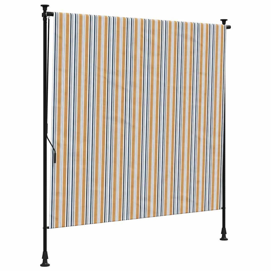 Persiana enrollable exterior tela acero azul blanco 200x270 cm
