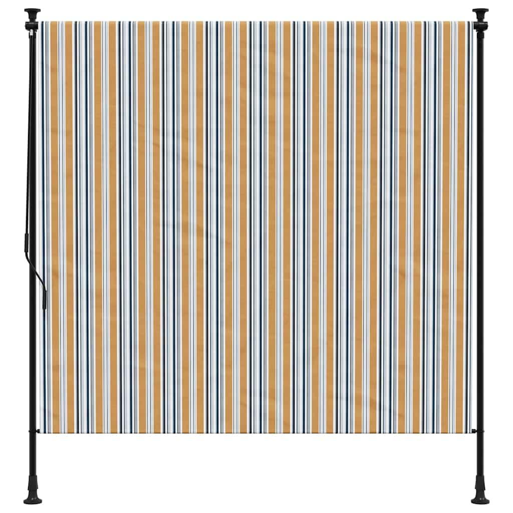 Persiana enrollable exterior tela acero azul blanco 200x270 cm