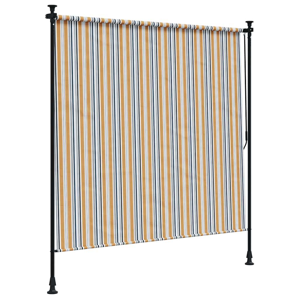 Persiana enrollable exterior tela acero azul blanco 200x270 cm