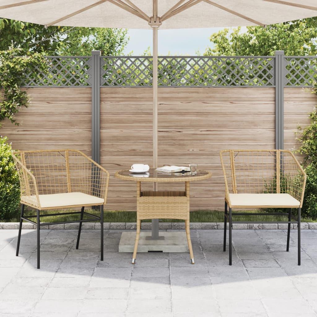 Sillones de jardín con cojines 2 uds ratán sintético marrón