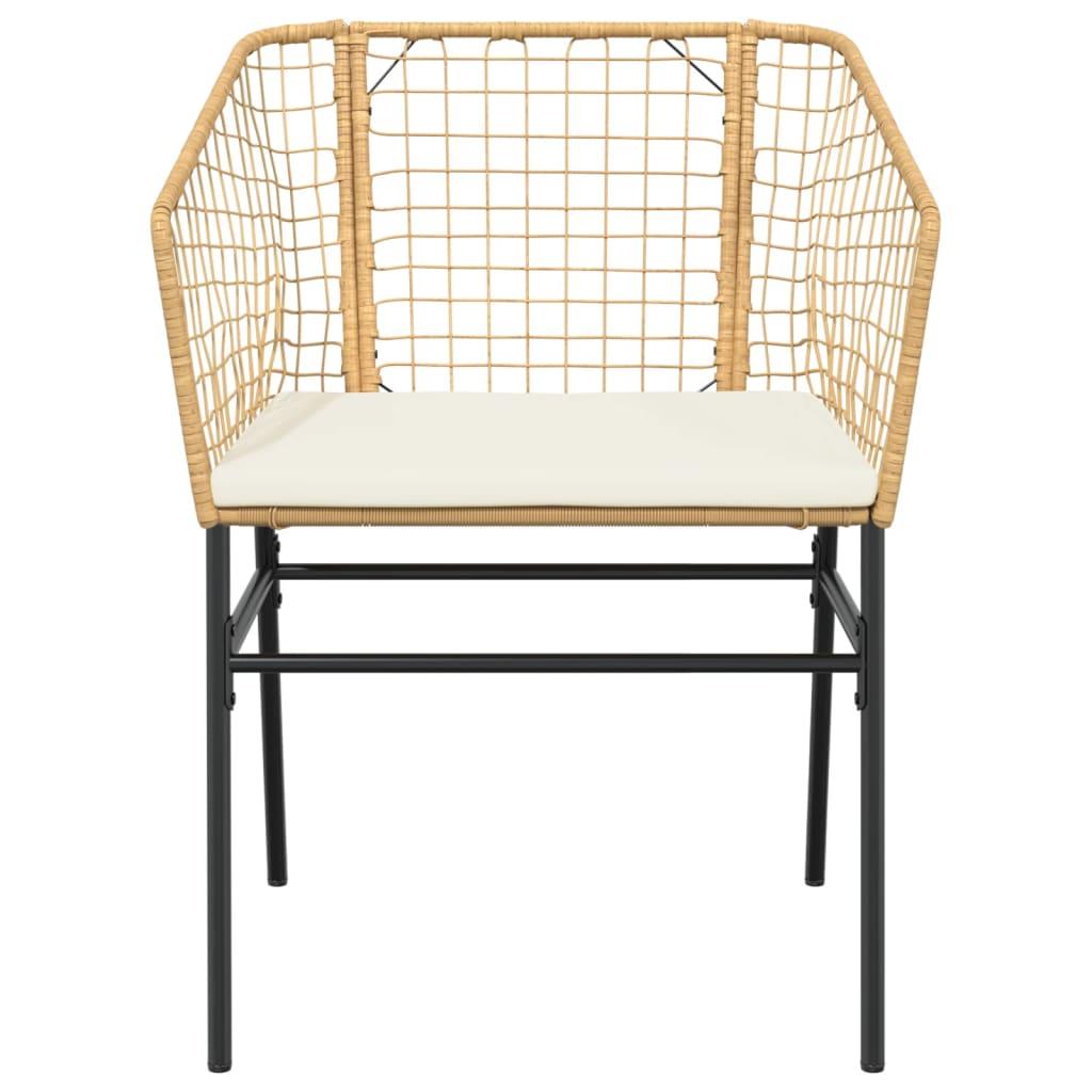 Sillones de jardín con cojines 2 uds ratán sintético marrón