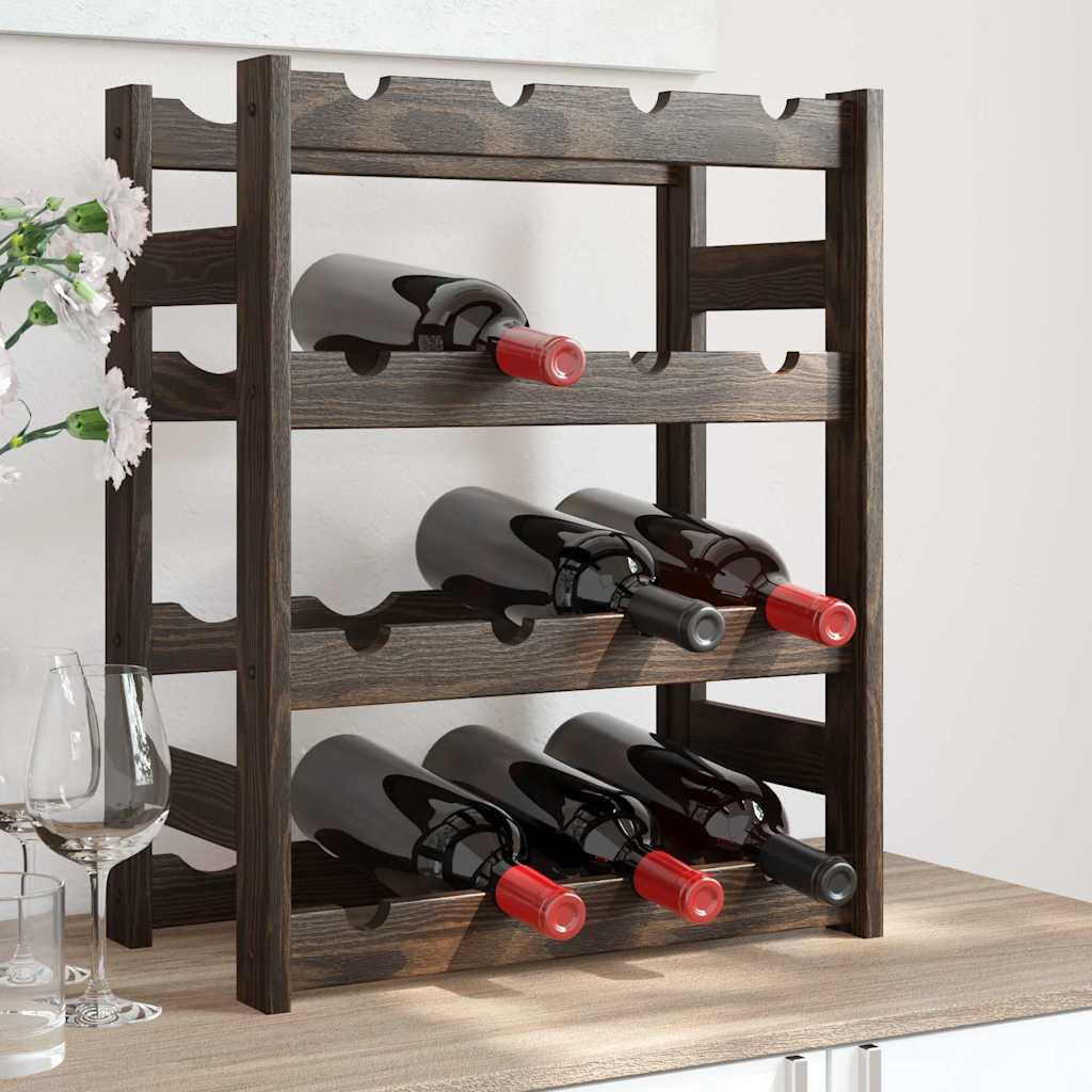 Botellero para 16 botellas madera maciza de pino marrón