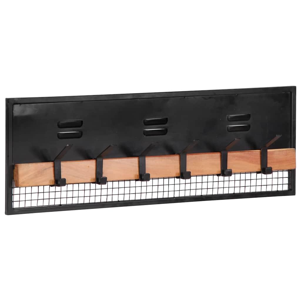 Perchero de pared madera maciza de mango 90x11x30 cm