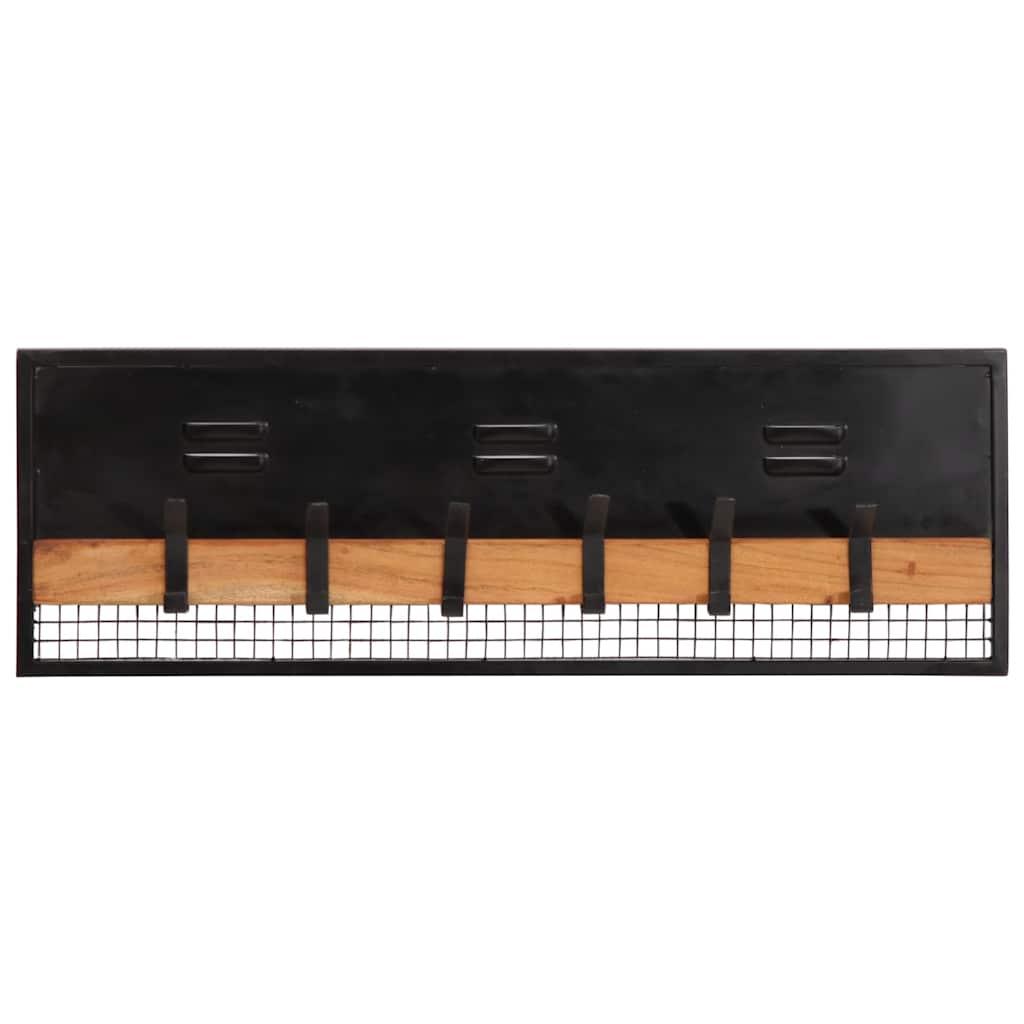 Perchero de pared madera maciza de mango 90x11x30 cm