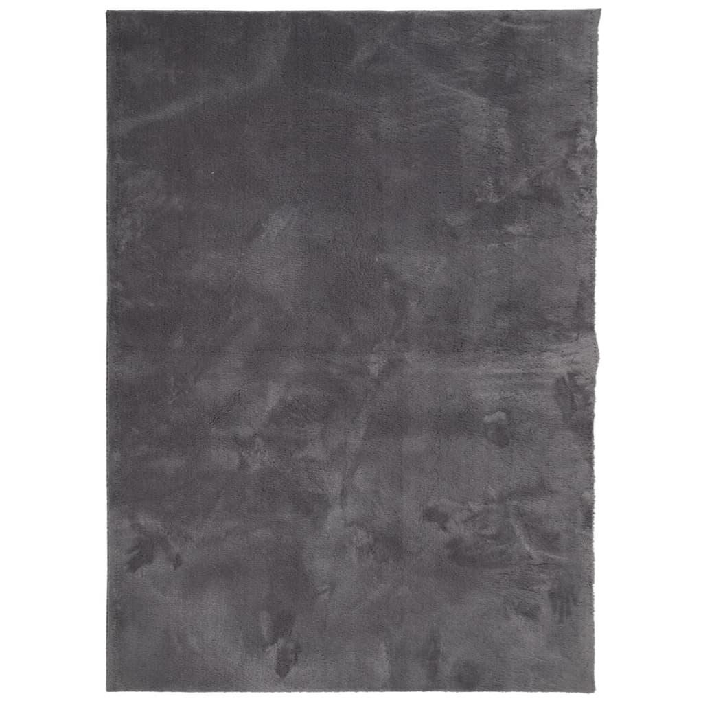 Alfombra de pelo corto suave lavable HUARTE antracita 200x280cm