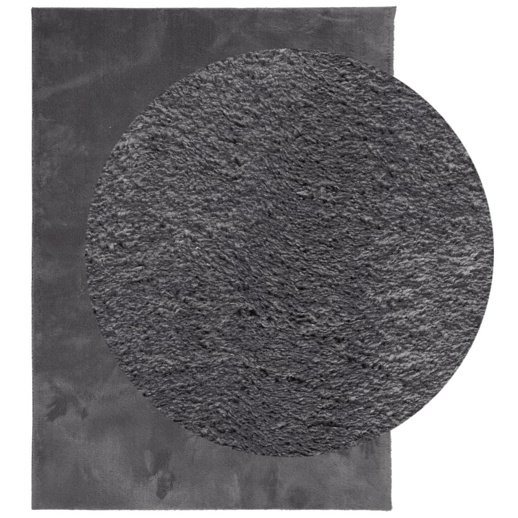 Alfombra de pelo corto suave lavable HUARTE antracita 200x280cm