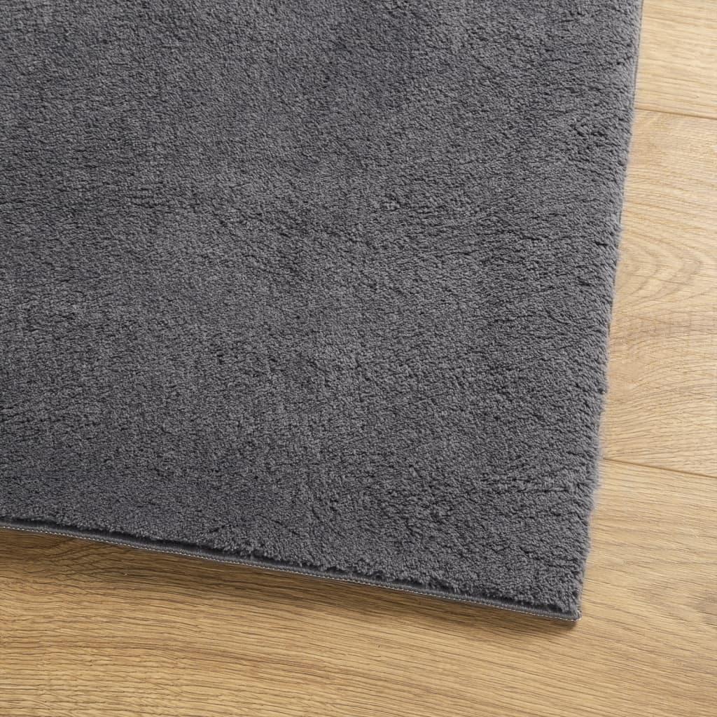 Alfombra de pelo corto suave lavable HUARTE antracita 200x280cm
