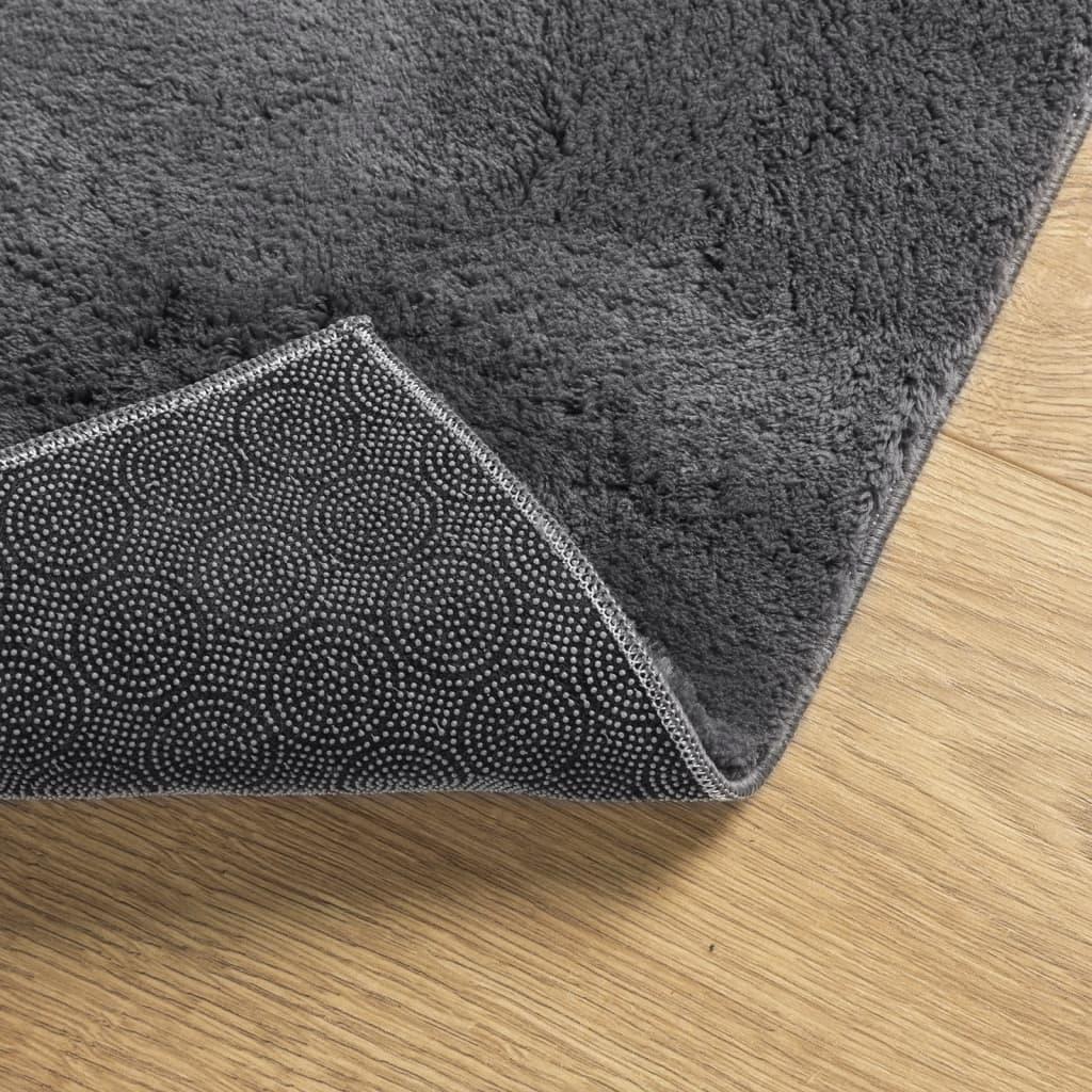 Alfombra de pelo corto suave lavable HUARTE antracita 200x280cm