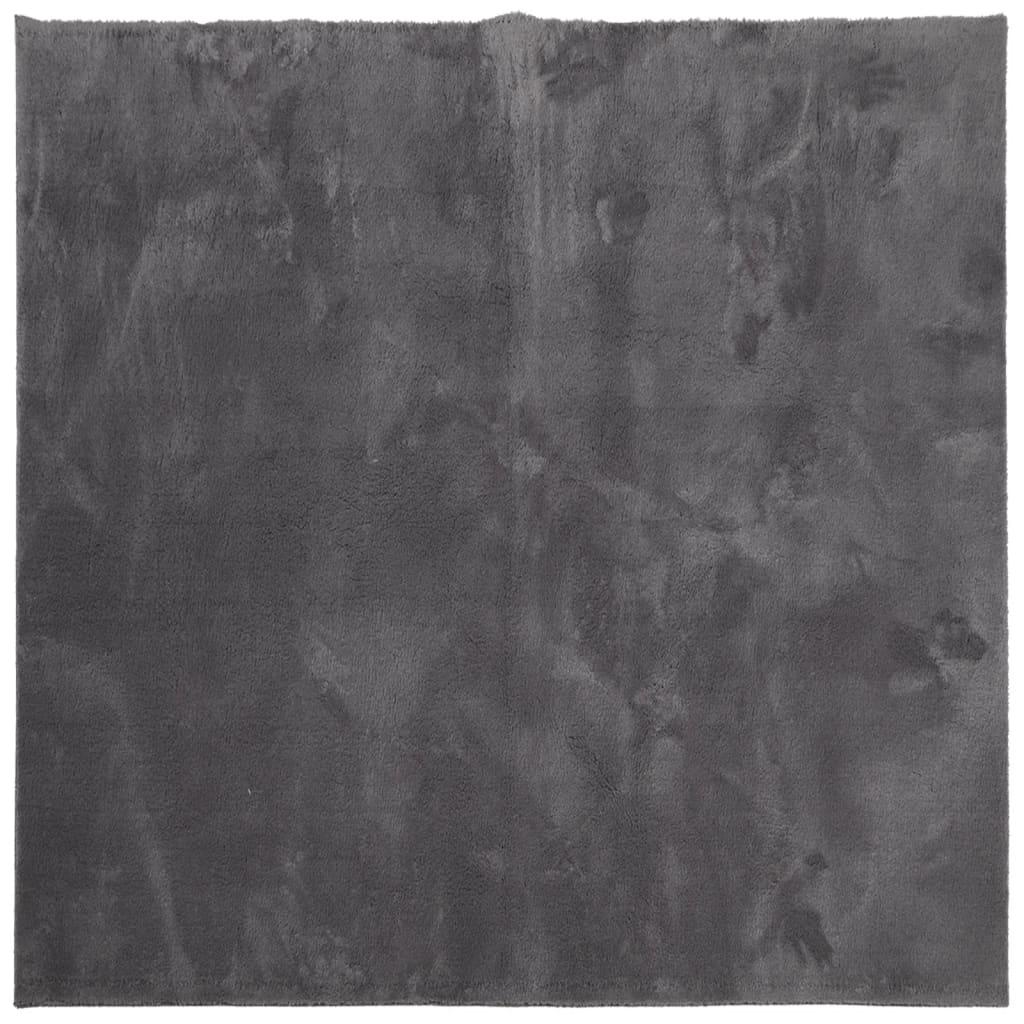 Alfombra de pelo corto suave lavable HUARTE antracita 240x240cm