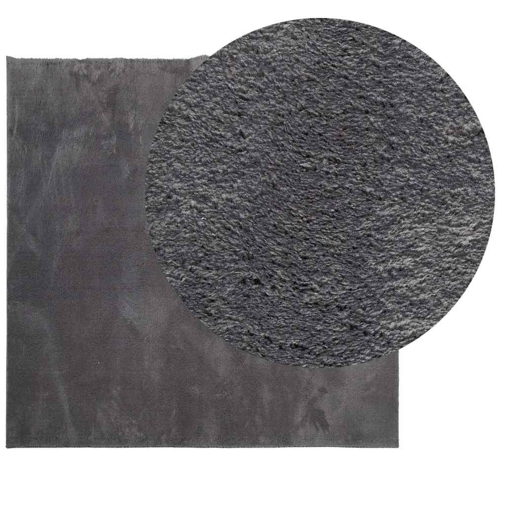 Alfombra de pelo corto suave lavable HUARTE antracita 240x240cm