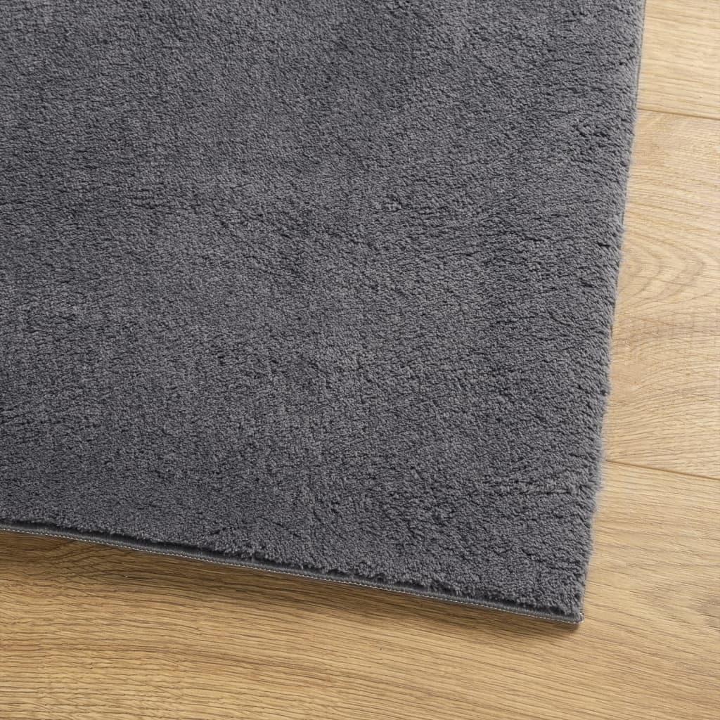 Alfombra de pelo corto suave lavable HUARTE antracita 240x240cm