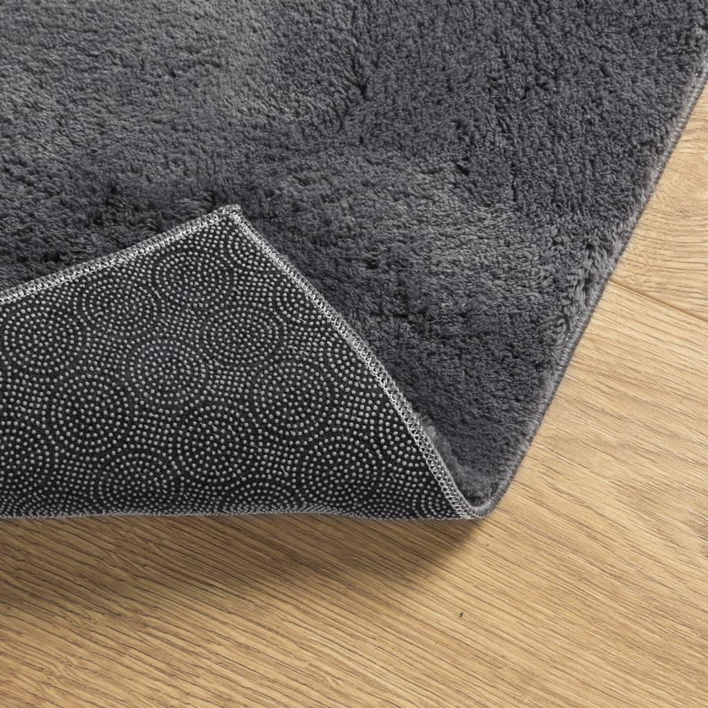Alfombra de pelo corto suave lavable HUARTE antracita 240x240cm