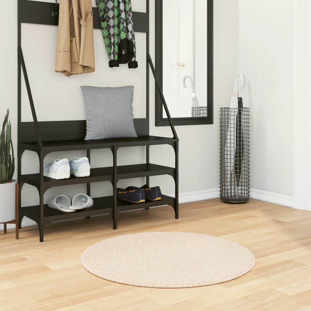 Alfombra de pelo corto suave lavable HUARTE antracita Ø 80 cm