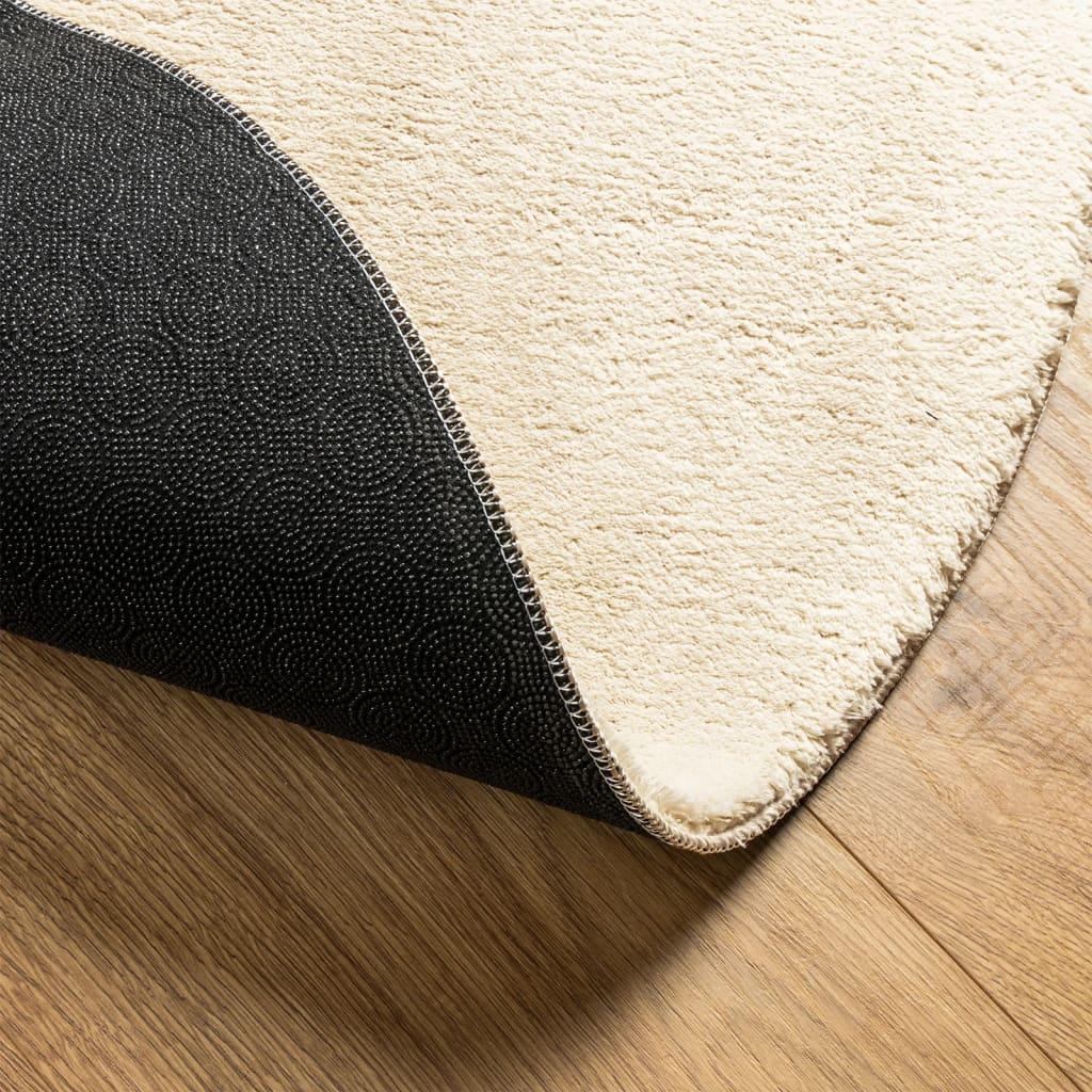 Alfombra de pelo corto suave lavable HUARTE antracita Ø 80 cm