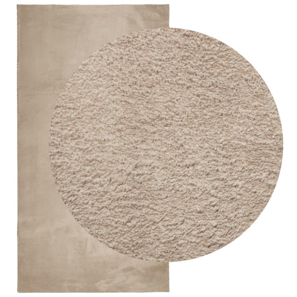 Alfombra de pelo corto suave lavable HUARTE arena 160x160 cm