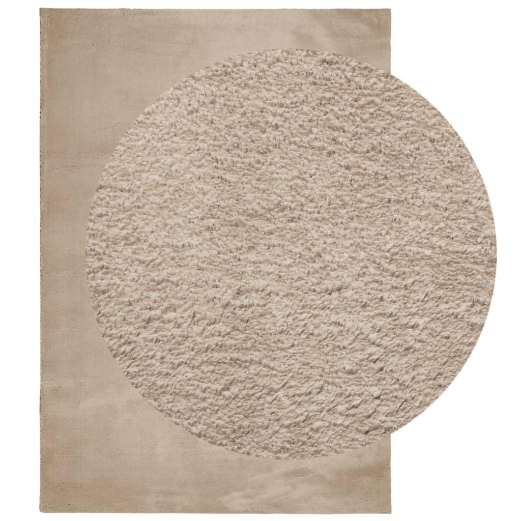 Alfombra de pelo corto suave lavable HUARTE arena 140x200 cm
