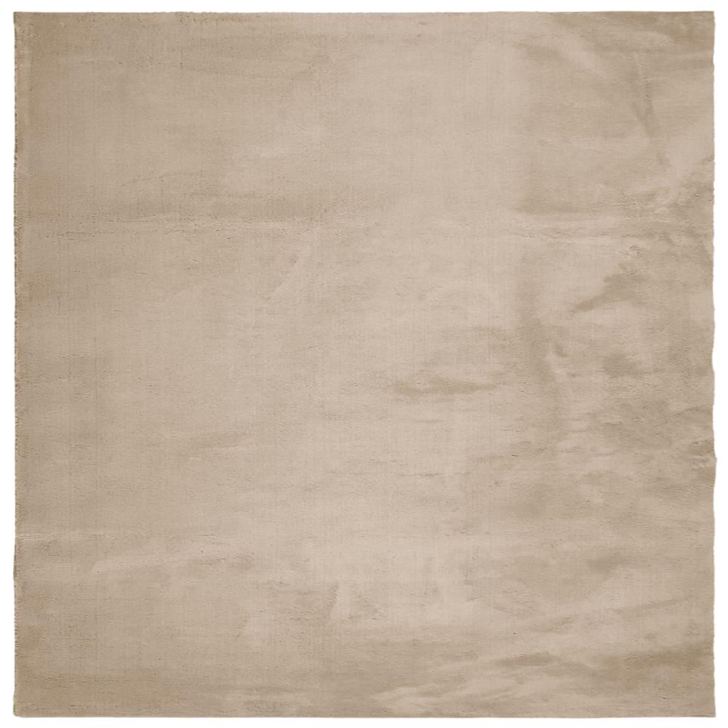 Alfombra de pelo corto suave lavable HUARTE arena 160x160 cm