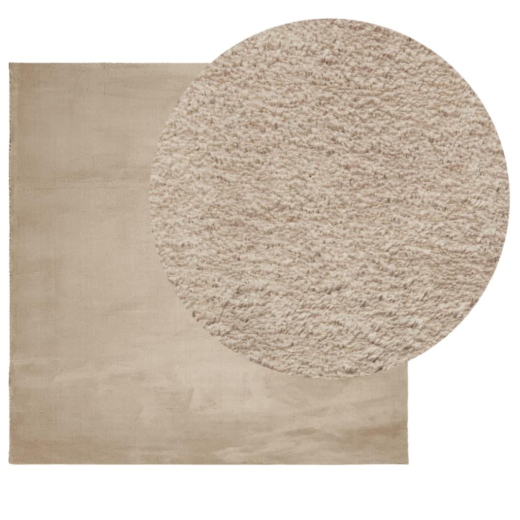 Alfombra de pelo corto suave lavable HUARTE arena 160x160 cm