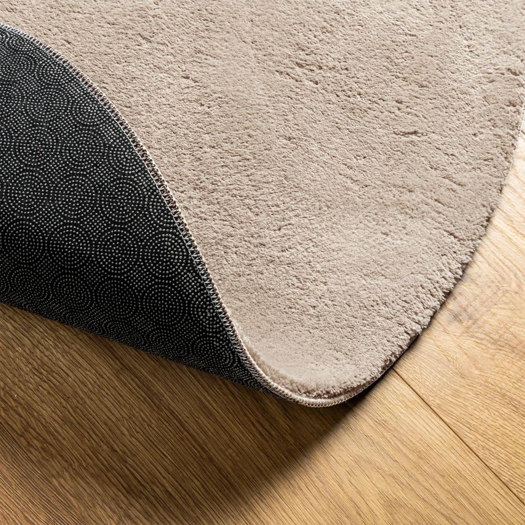 Alfombra de pelo corto suave lavable HUARTE arena 100x200 cm