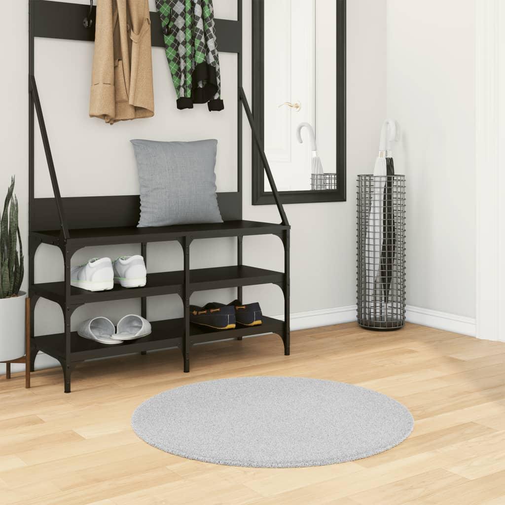Alfombra de pelo corto suave lavable HUARTE antracita Ø 80 cm