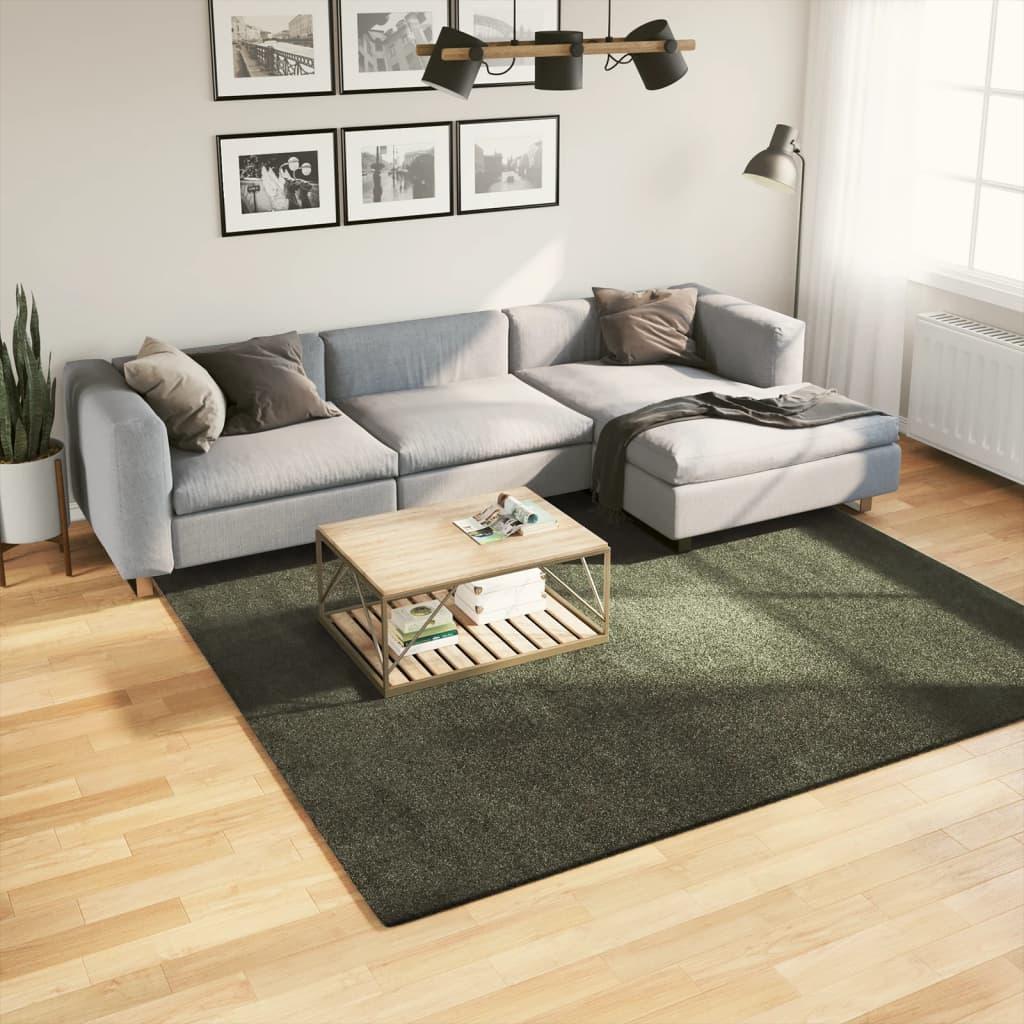 Alfombra de pelo corto suave lavable HUARTE antracita 240x240cm