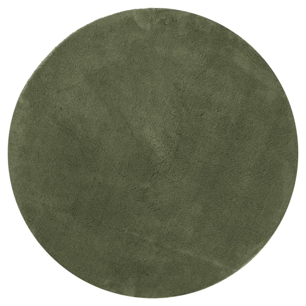 Alfombra de pelo corto suave lavable HUARTE antracita Ø 80 cm
