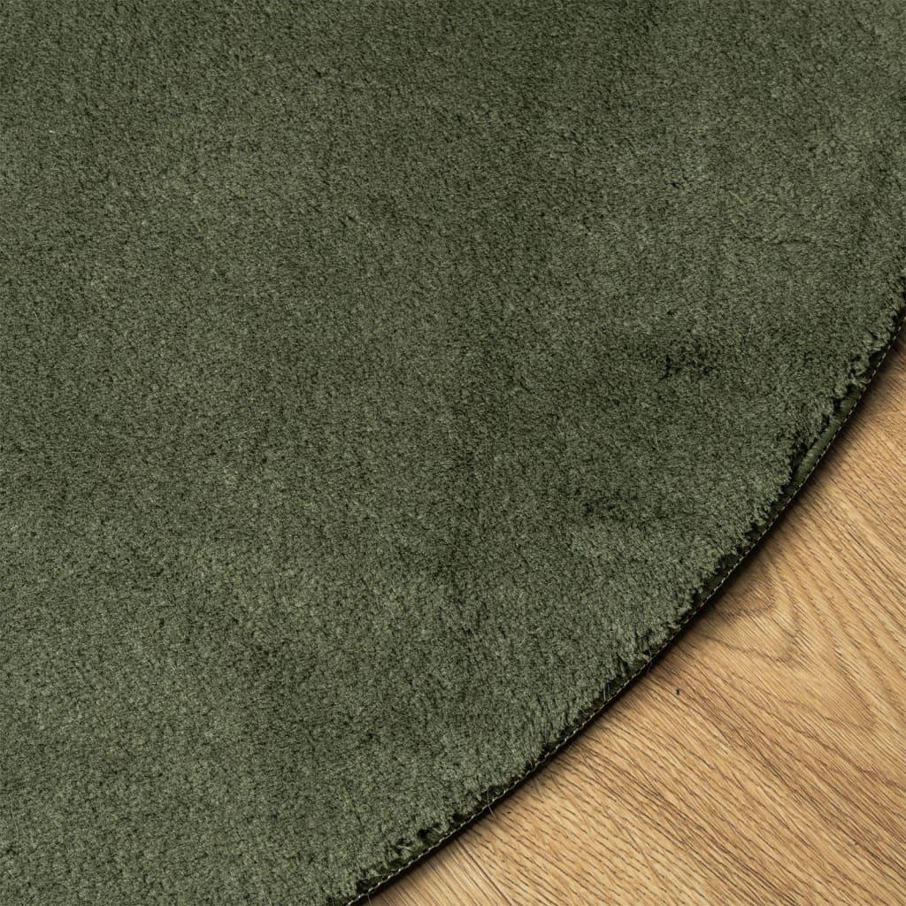 Alfombra de pelo corto suave lavable HUARTE antracita Ø 80 cm