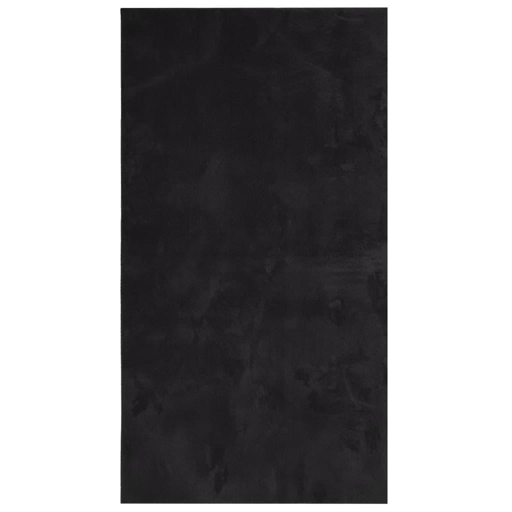 Alfombra de pelo corto suave lavable HUARTE antracita 60x110 cm