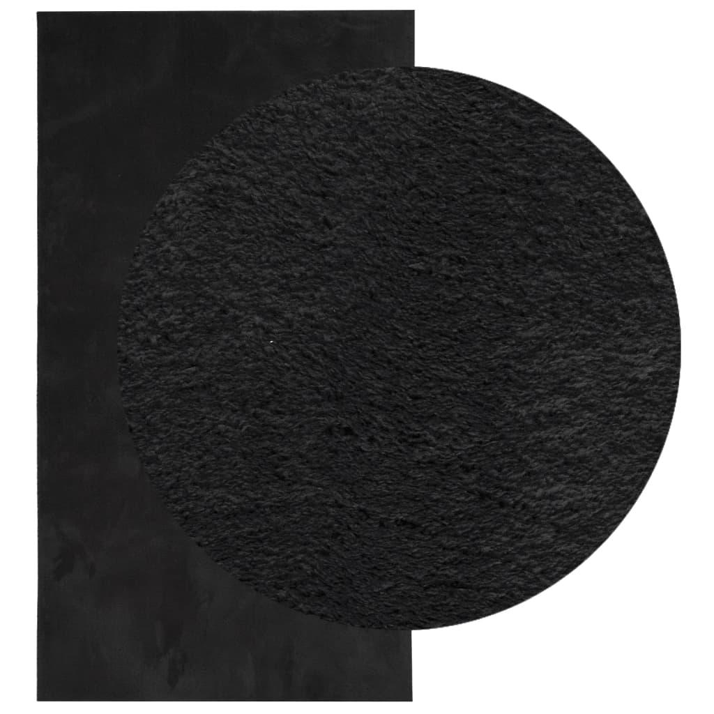 Alfombra de pelo corto suave lavable HUARTE antracita 60x110 cm