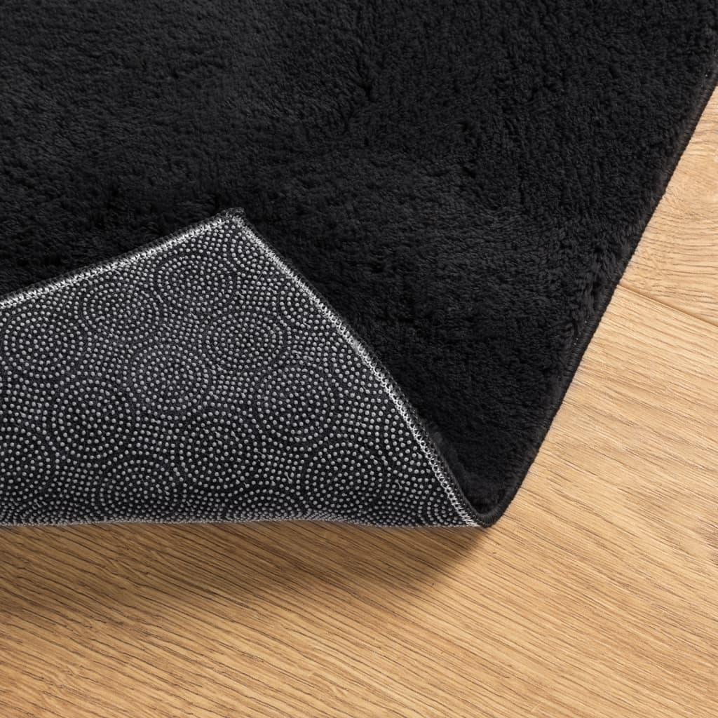 Alfombra de pelo corto suave lavable HUARTE antracita 60x110 cm