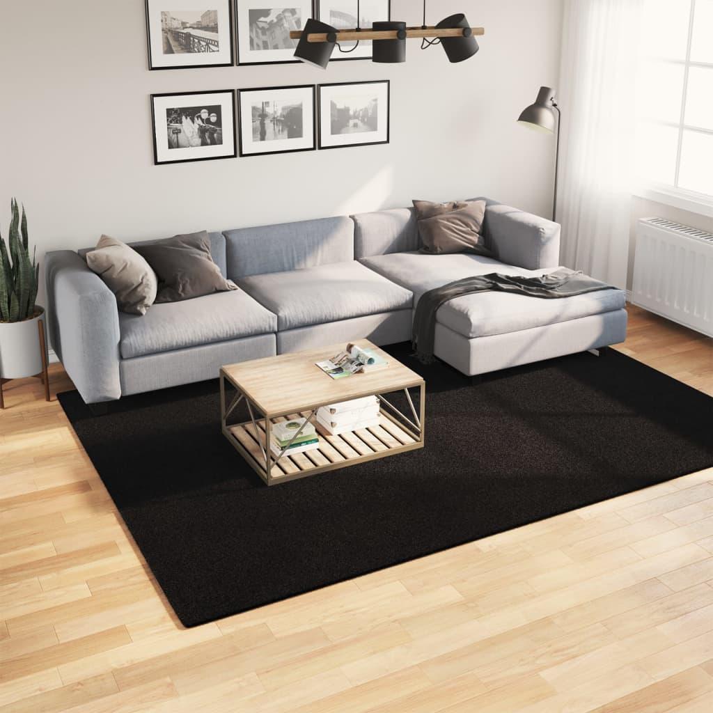 Alfombra de pelo corto suave lavable HUARTE antracita 200x280cm